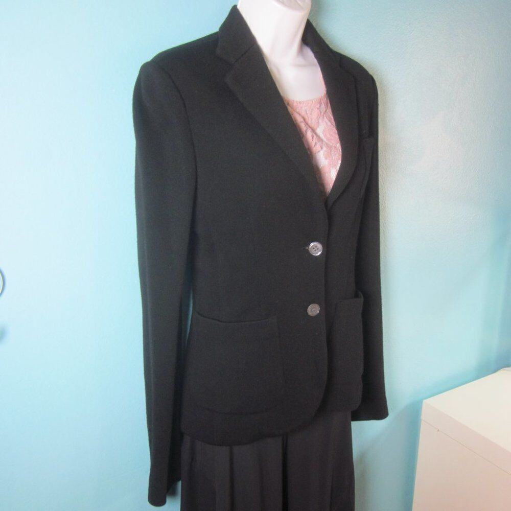 IISLI New York Womens Vintage Size 4 Black Soft Knit Wool Blazer 35" Bust